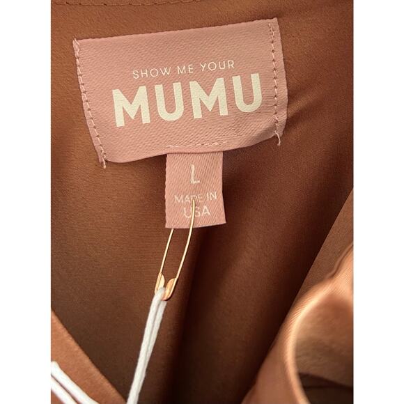 Show Me Your Mumu Jasmine Halter Maxi Dress in Copper Luxe Satin L NWT - Picture 8 of 11